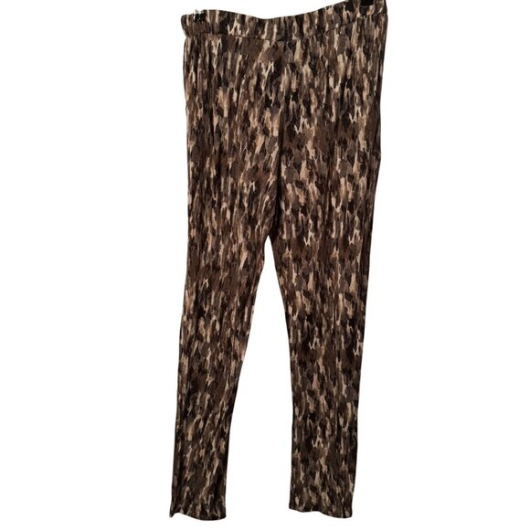 MNG Casual Womens Pleated Brown Camouflage Pants Size M Viscose women pants - Picture 9 of 12